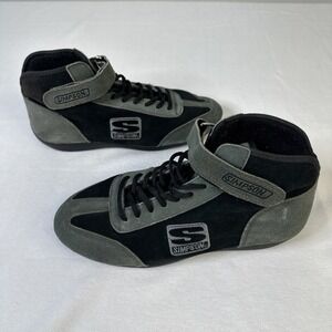Simpson Driving Shoes Mid Top Mens Sz 8.5 Fleece Liner Black And Gray